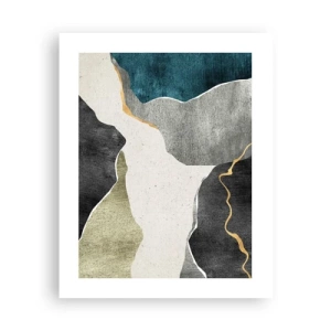 Plakat - Mozaikowa kompozycja z nitką złota - 40x50 cm