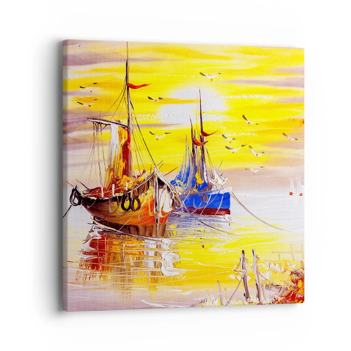 Obraz na płótnie - Zasłużony odpoczynek w porcie - 40x40 cm
