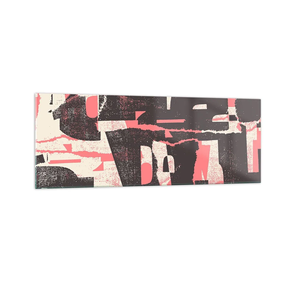 Obraz na szkle - Abstrakcyjna kompozycja w odcieniach różu i brązu - 140x50cm - Cały ten zgiełk - Nowoczesna dekoracja ścienna do salonu i sypialni ARTTOR