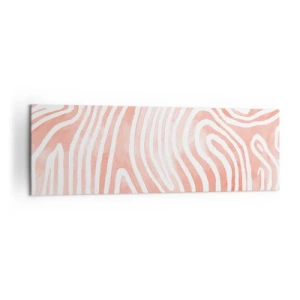 Obraz na płótnie - Abstrakcyjny wzór w odcieniach różu i bieli - 160x50cm - W koralowym labiryncie - Nowoczesna dekoracja ścienna do salonu i sypialni ARTTOR
