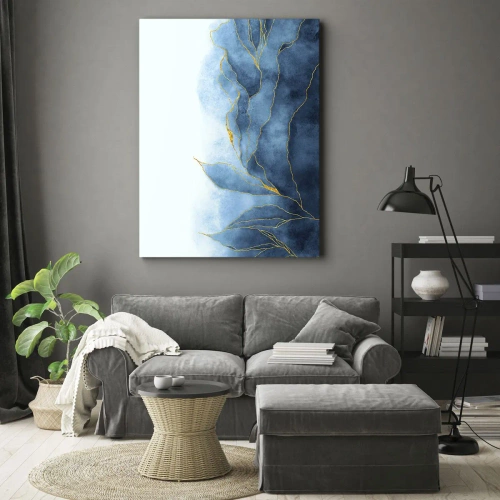 Obraz na płótnie - Błękit w złocie - 45x80 cm