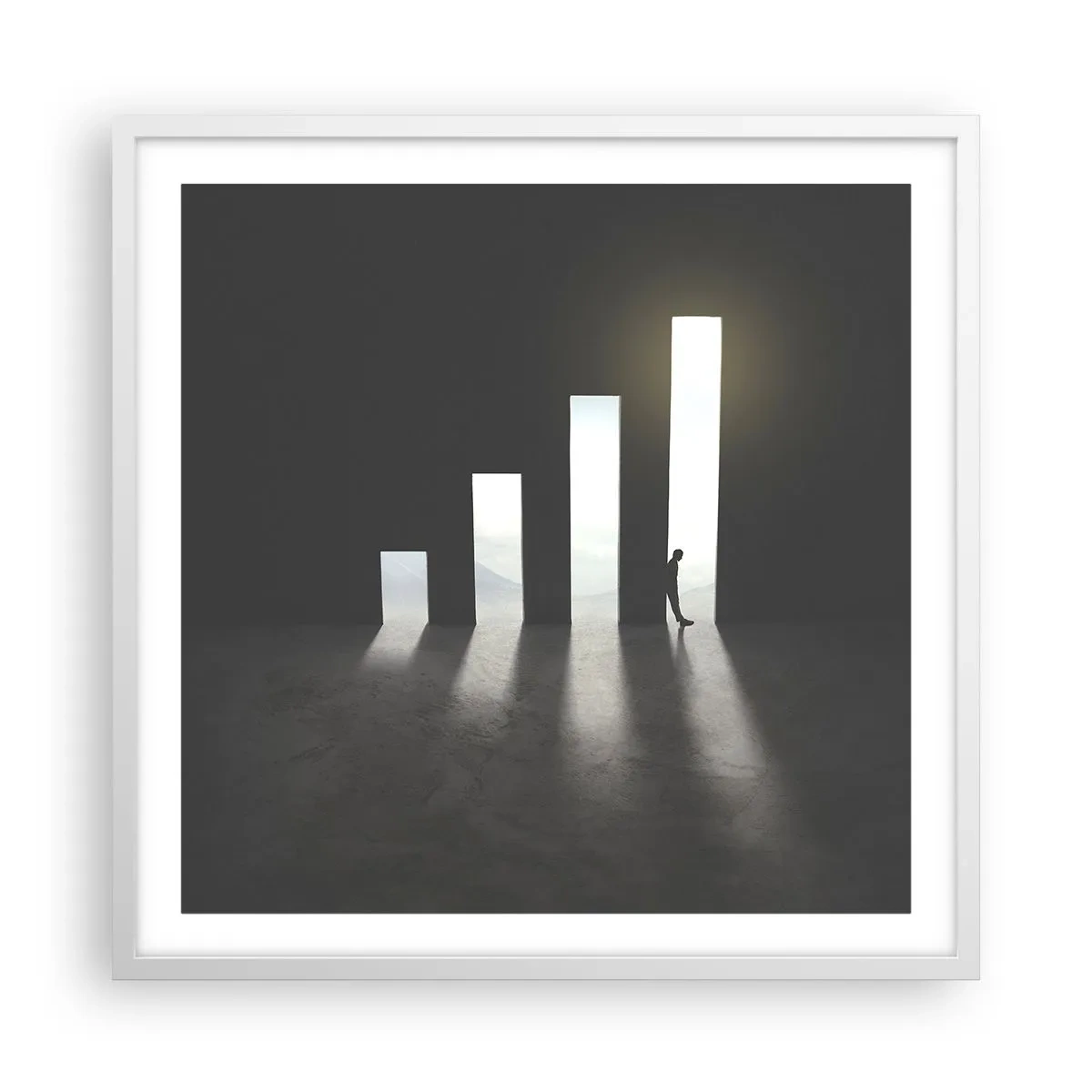 Plakat w białej ramie - Sukces – impresja - 60x60 cm