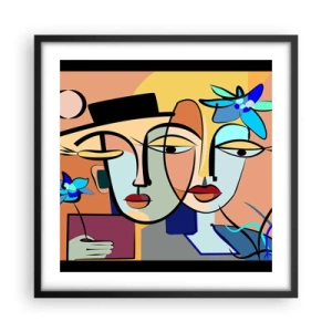 Plakat w czarnej ramie - Picassowskie randez vous - 50x50 cm