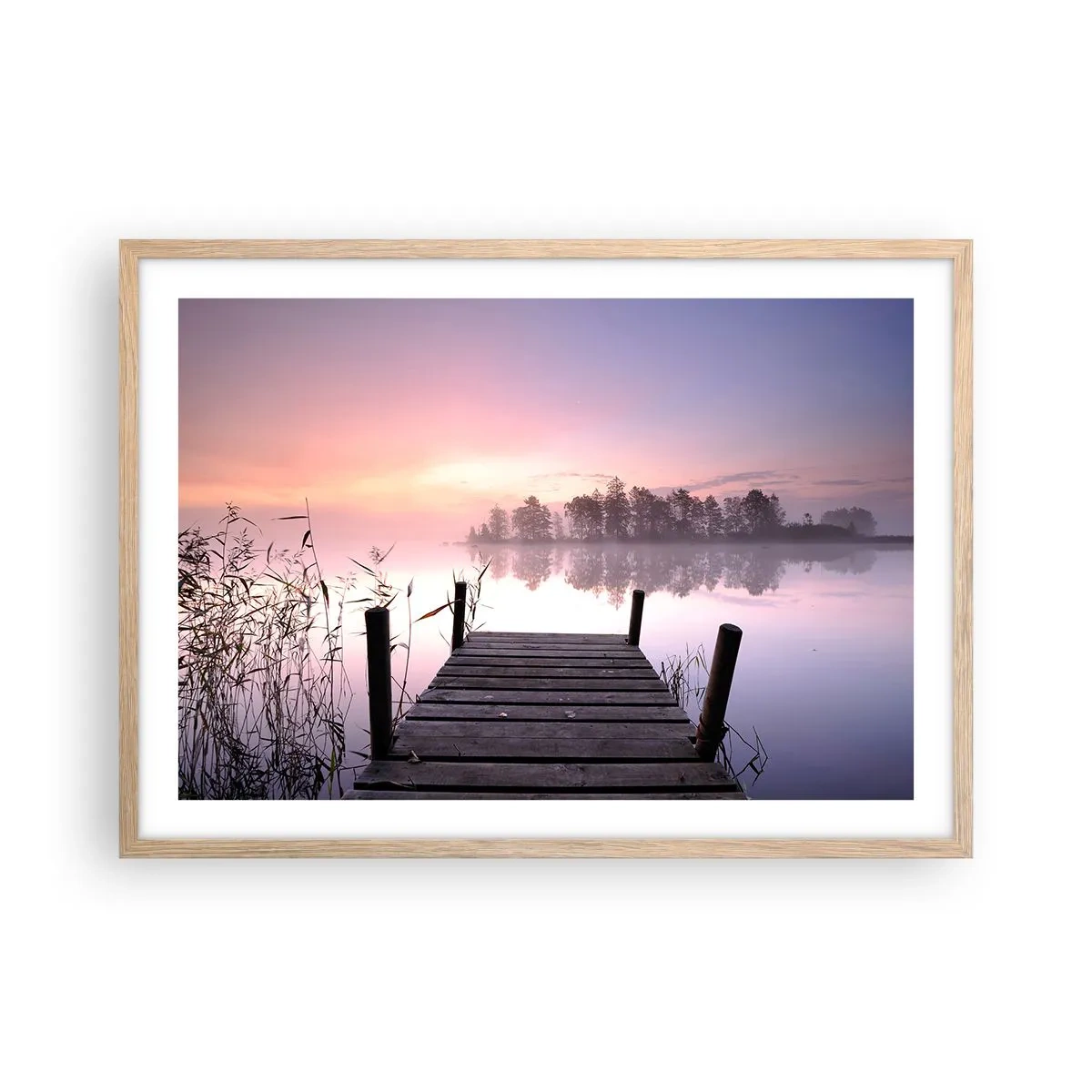 Plakat w ramie jasny dąb - Z liliowej mgły... - 70x50 cm