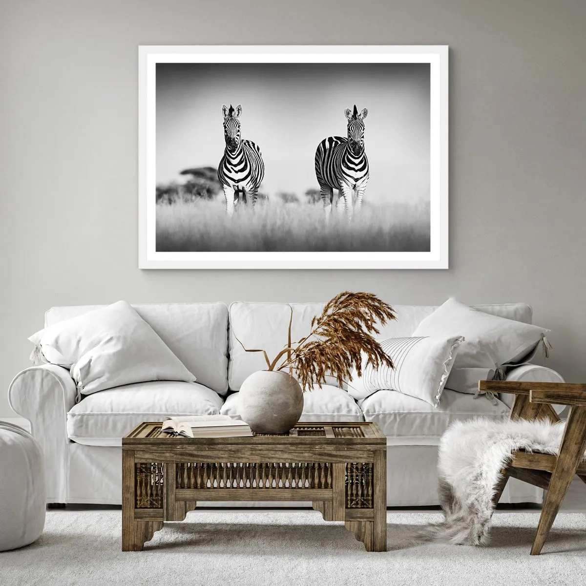 Plakat w białej ramie - A jednak świat jest czarno-biały - 50x50 cm