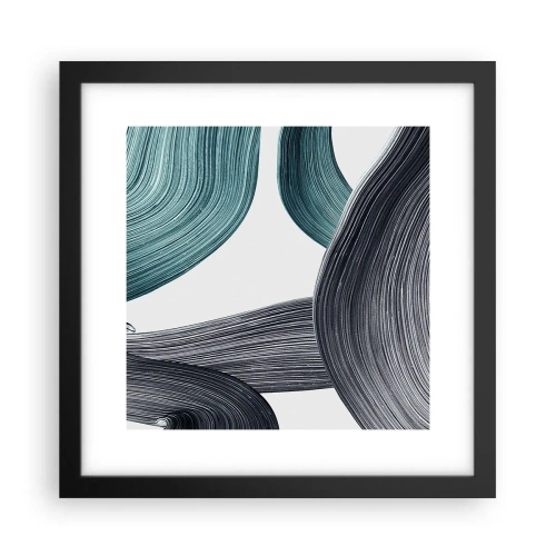 Plakat w czarnej ramie - Szmaragdowe i czarne szlaki - 30x30 cm