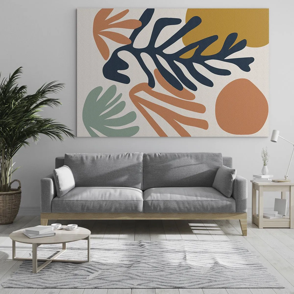 Obraz na szkle - Kolorowa grafika z motywem roślinnym i koralowym - 70x50cm - Koralowe morza - Nowoczesna dekoracja ścienna do salonu i sypialni ARTTOR