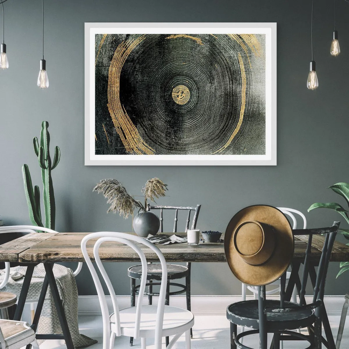 Plakat w białej ramie - Zmiana i trwanie - 91x61 cm