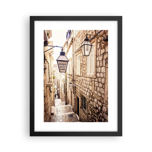 Plakat w czarnej ramie - Urokliwy zaułek - 30x40 cm