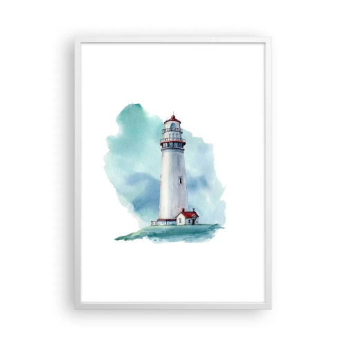 Plakat w białej ramie - Łagodna siostra błękitu - 50x70 cm