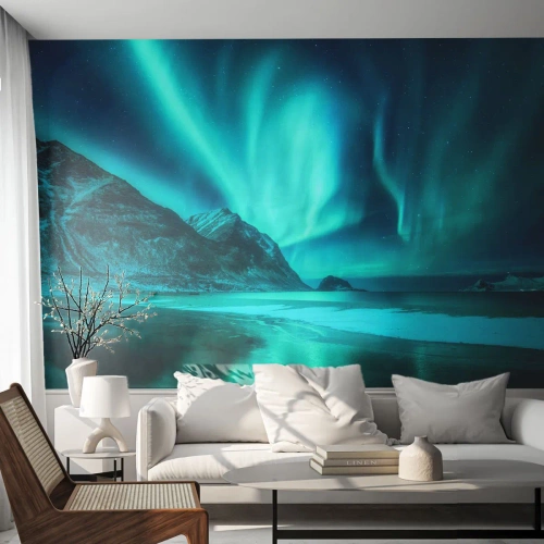 Fototapeta Premium Sand - Cuda północy - Krajobraz, Biegun Północny, Zorza Polarna - 500x350 cm