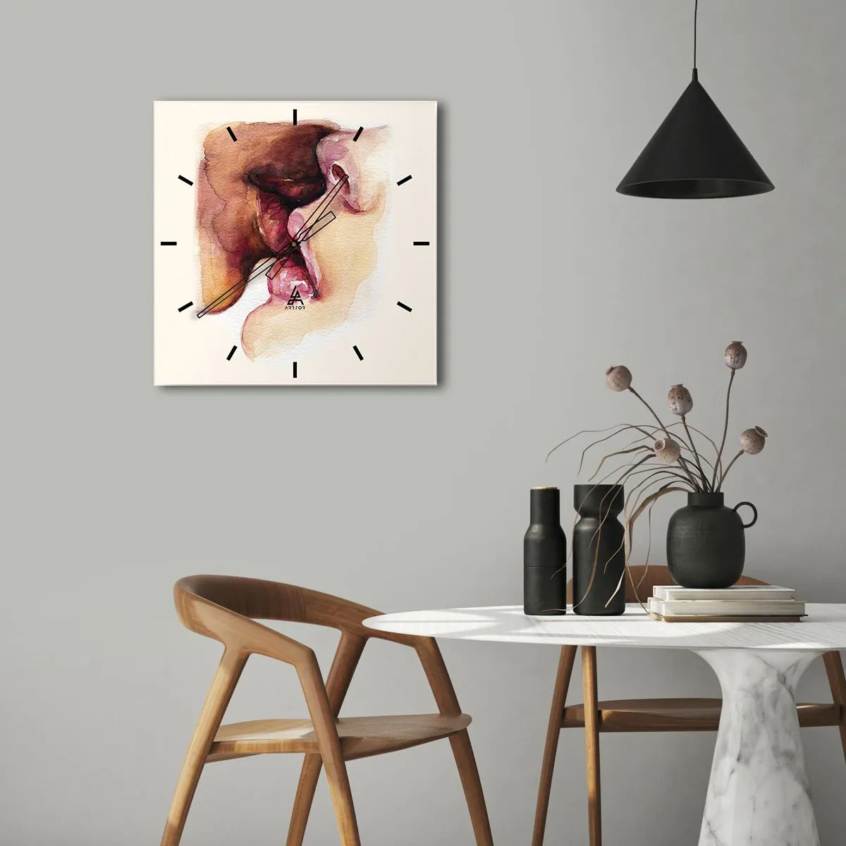 Zegar ścienny - Jak noc i dzień, ziemia i niebo - 30x30 cm