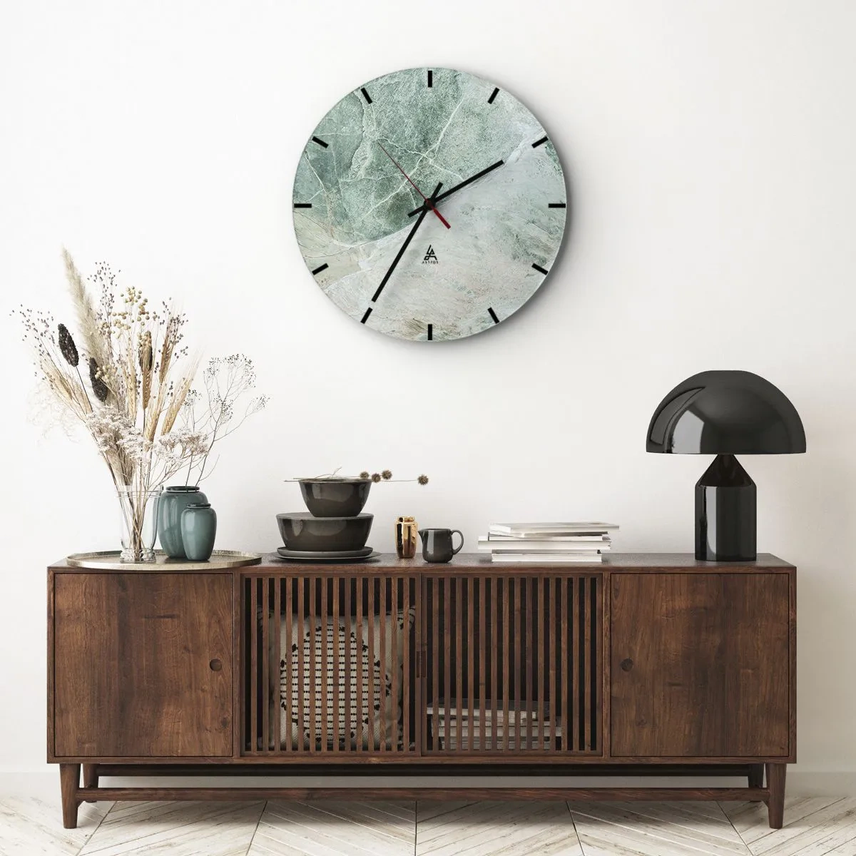 Zegar ścienny - Szlachetny chłód kamienia - 40x40 cm