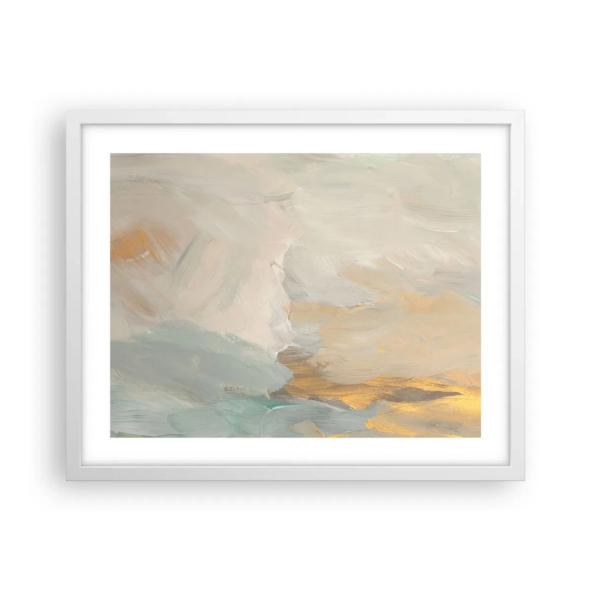 Plakat w białej ramie - Abstrakcja – kraina łagodności - 50x40 cm