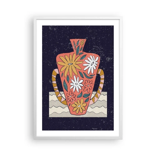 Plakat w białej ramie - Malowany dzban - 50x70 cm