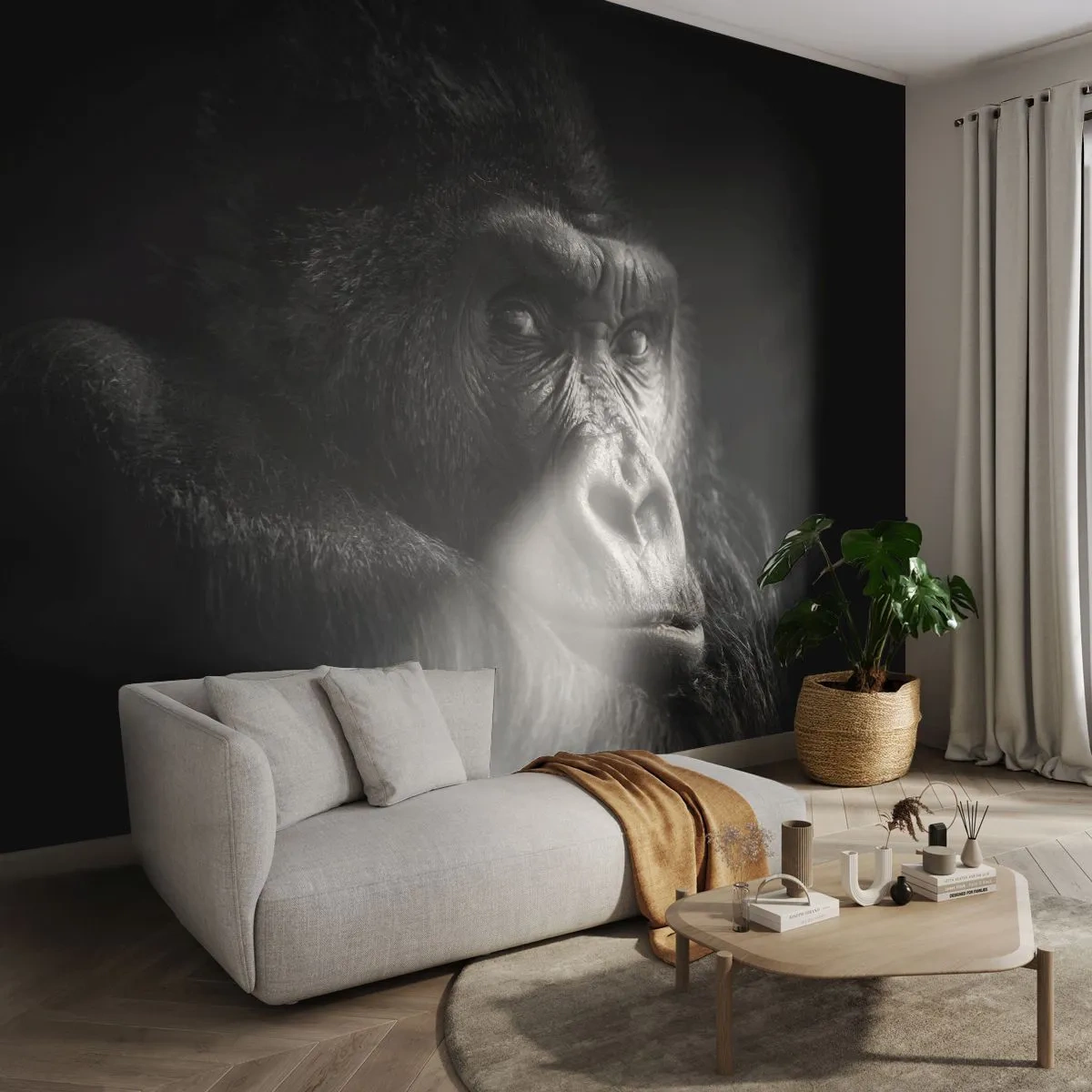 Fototapeta Samoprzylepna Deluxe Sticker - I co się patrzysz? - Małpa, Goryl, Zwierzęta - 250x175 cm