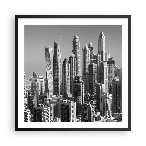 Plakat w czarnej ramie - Miasto nad pustynią - 60x60 cm