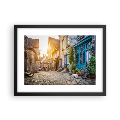 Plakat w czarnej ramie - Biały duch miasteczka - 40x30 cm