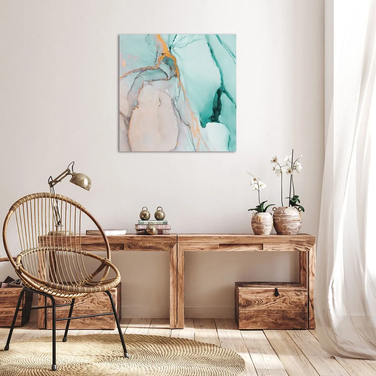 Obraz na płótnie - Taniec kształtów i barw - 60x60 cm