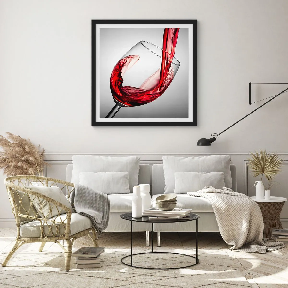 Plakat w czarnej ramie - Barwa - ruch - dźwięk - 40x40 cm