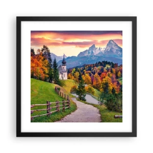 Plakat w czarnej ramie - Pejzaż jak malowanie - 40x40 cm