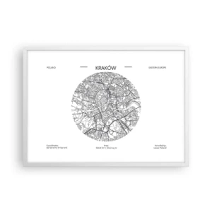 Plakat w białej ramie - Anatomia Krakowa - 70x50 cm