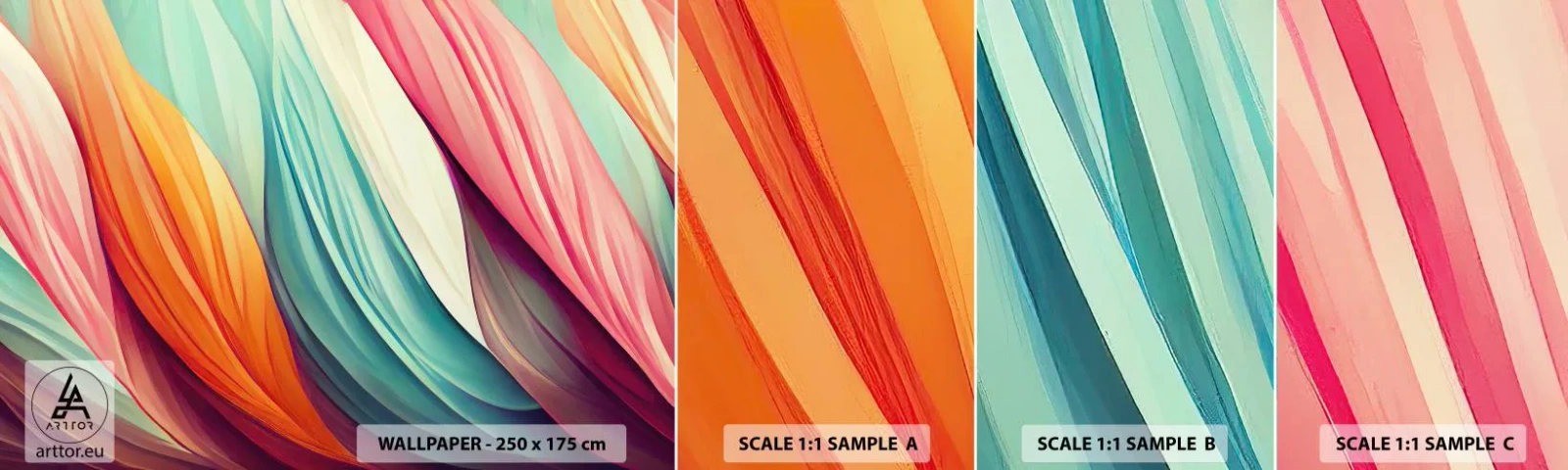 Fototapeta Próbka Standard Eco - Tęczowy splot - Pastelowe, Linie, Abstrakcja - 100x30 cm