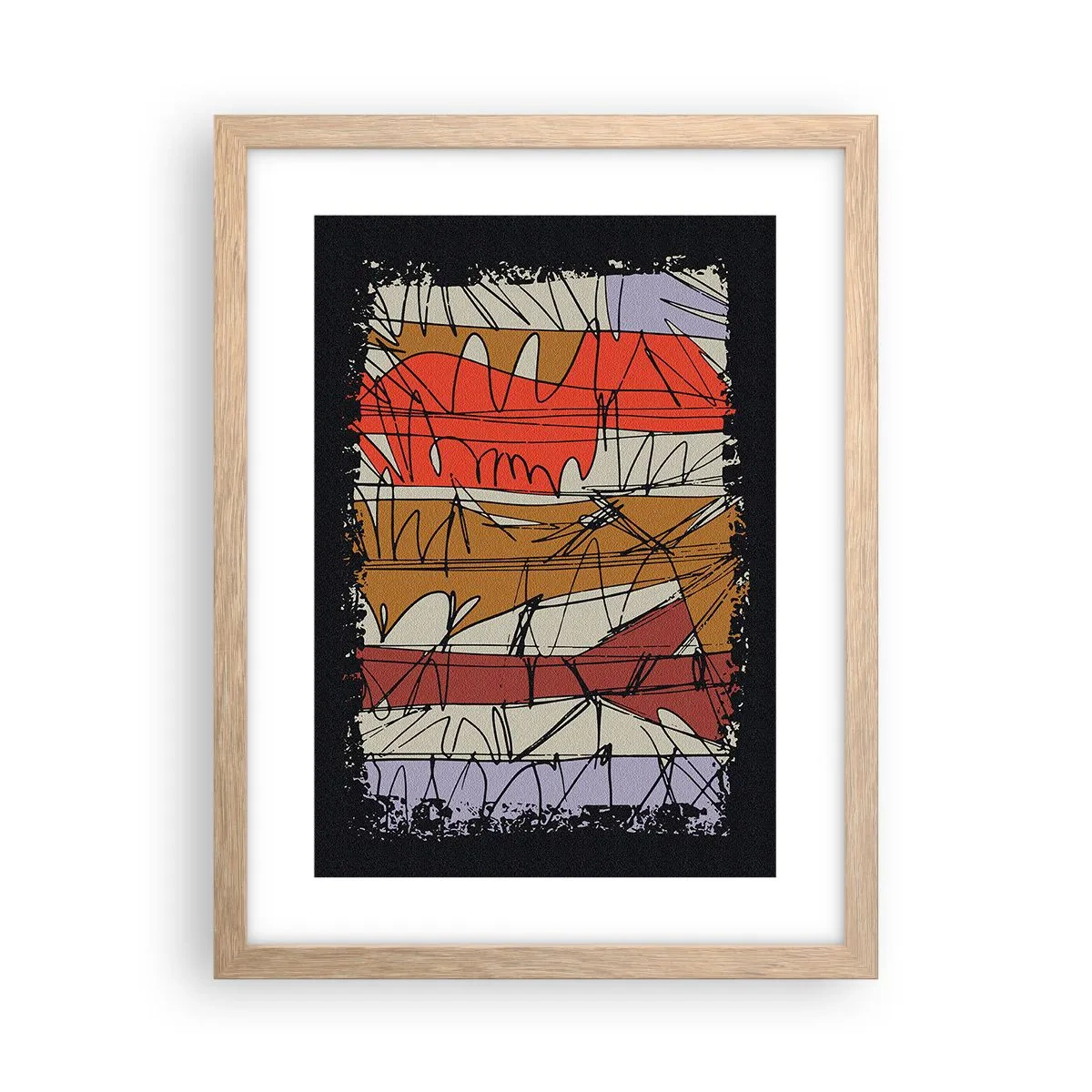 Plakat w ramie jasny dąb - Kompozycja spontaniczna - 30x40 cm