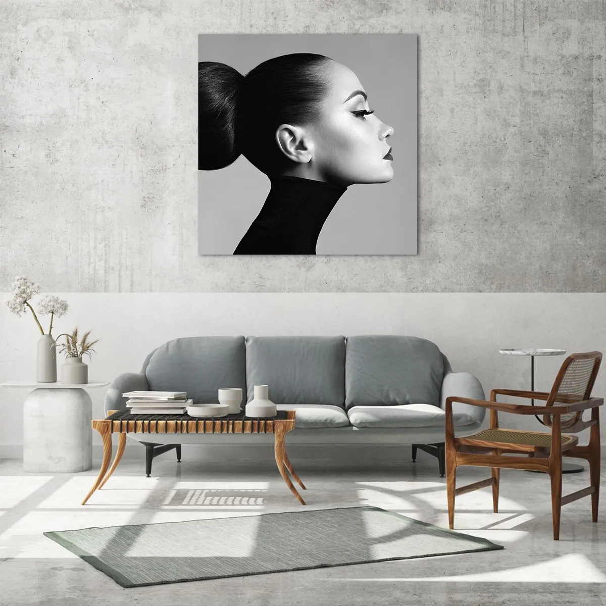 Obraz na szkle - Współczesna Nefretete - 70x70 cm