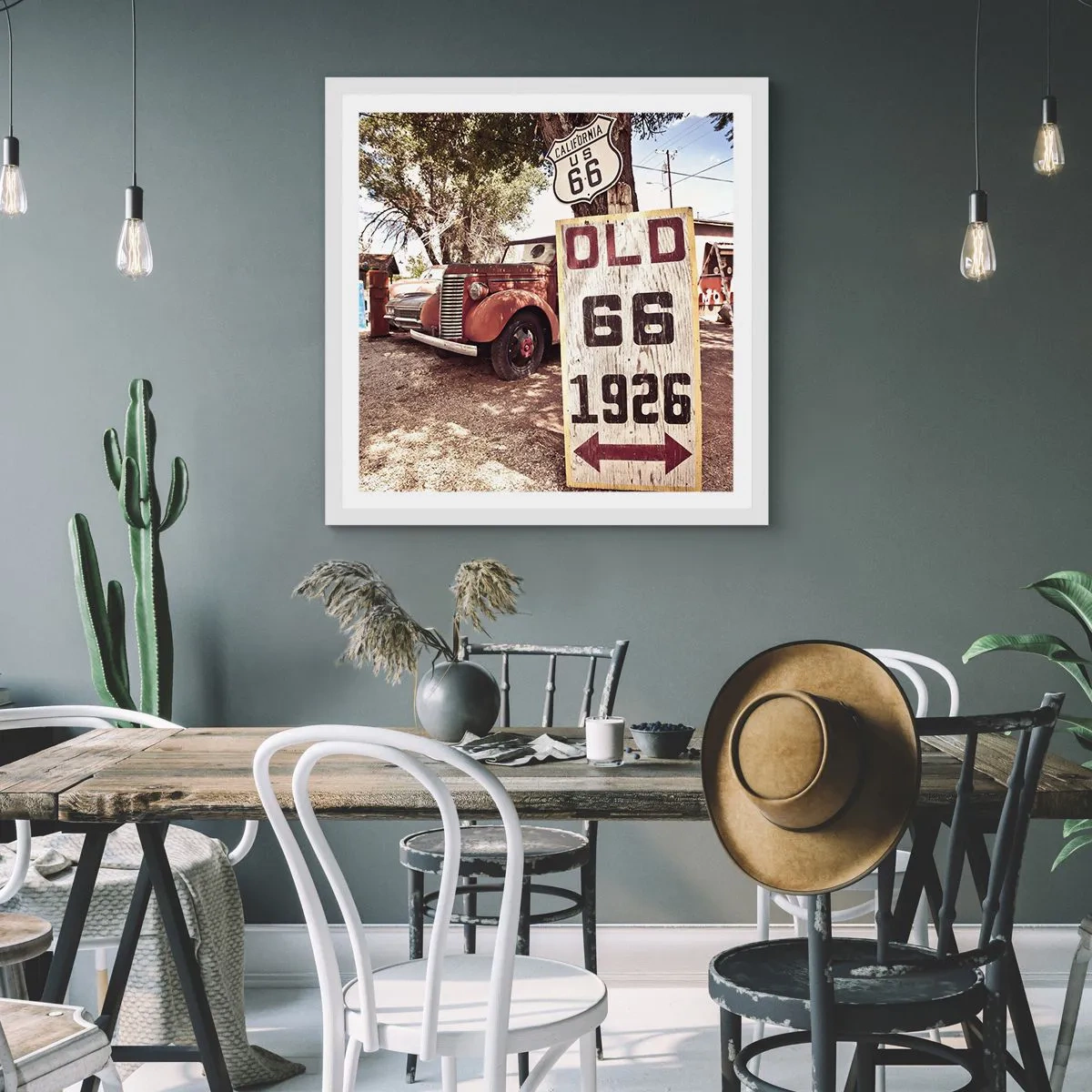 Plakat w białej ramie - Legenda amerykanskiej prowincji - 60x60 cm