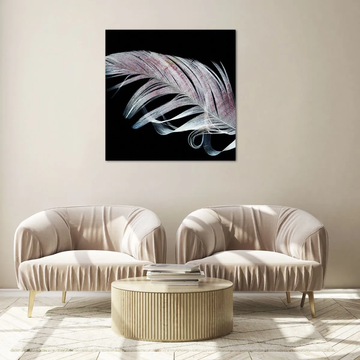 Obraz na szkle - Pomyśl o dotyku - 30x30 cm