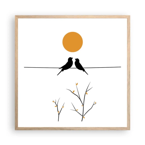 Plakat w ramie jasny dąb - Słowiczy wieczór - 60x60 cm