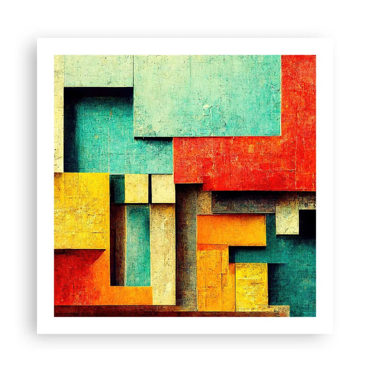 Plakat - Festiwal kątów prostych - 60x60 cm