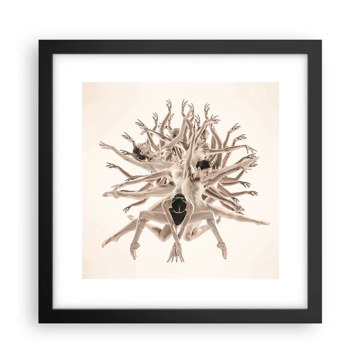 Plakat w czarnej ramie - Rozkwitanie w tańcu - 30x30 cm