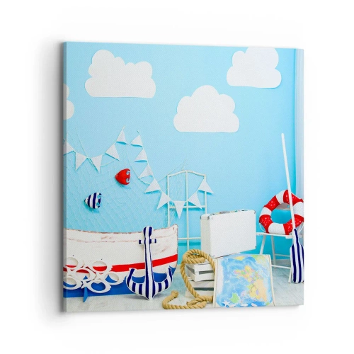 Obraz na płótnie - Dziecięca tęsknota do przygody - 70x70 cm