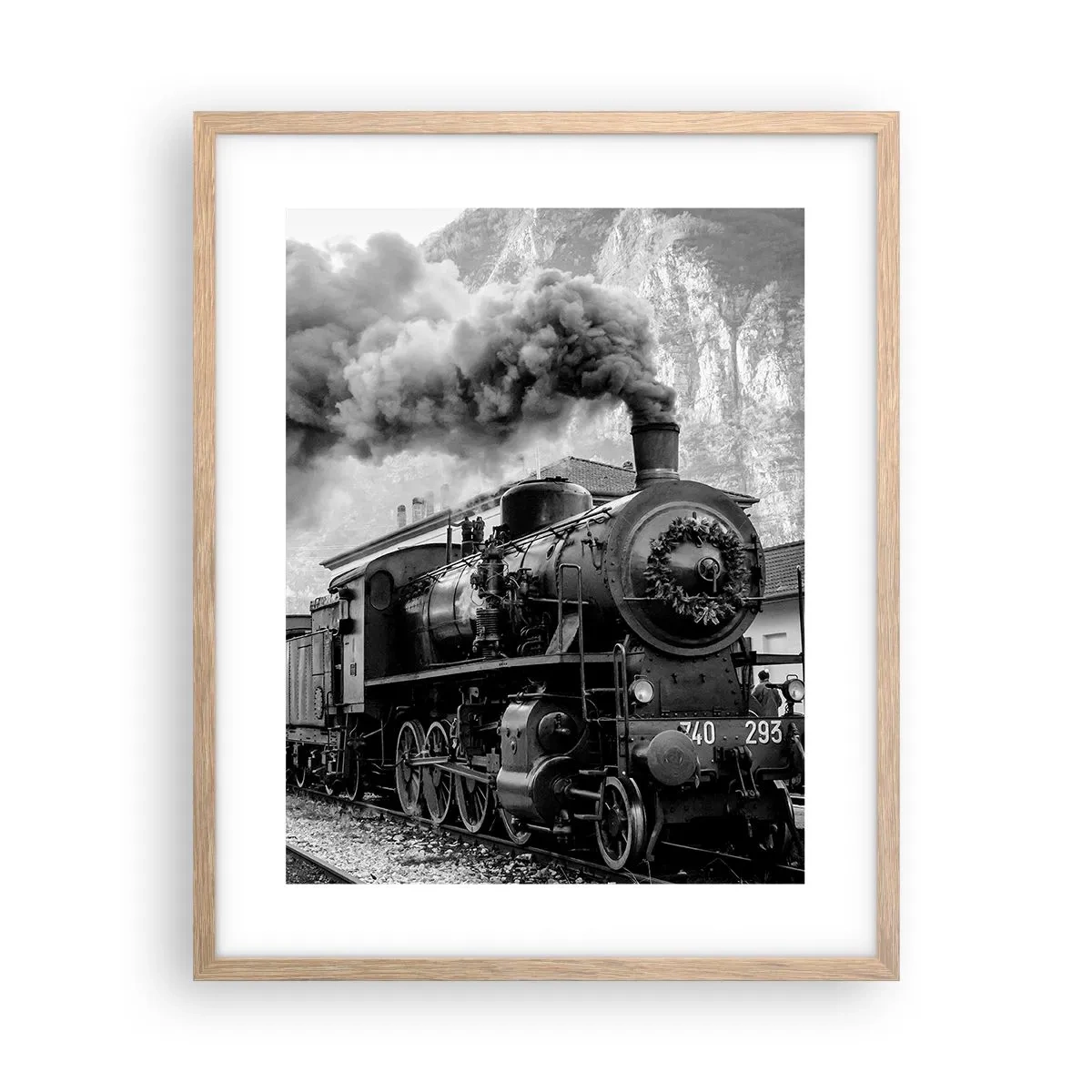 Plakat w ramie jasny dąb - Stoi na stacji… - 40x50 cm