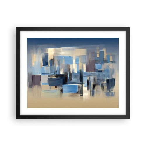 Plakat w czarnej ramie - Błękitna konstrukcja - 50x40 cm
