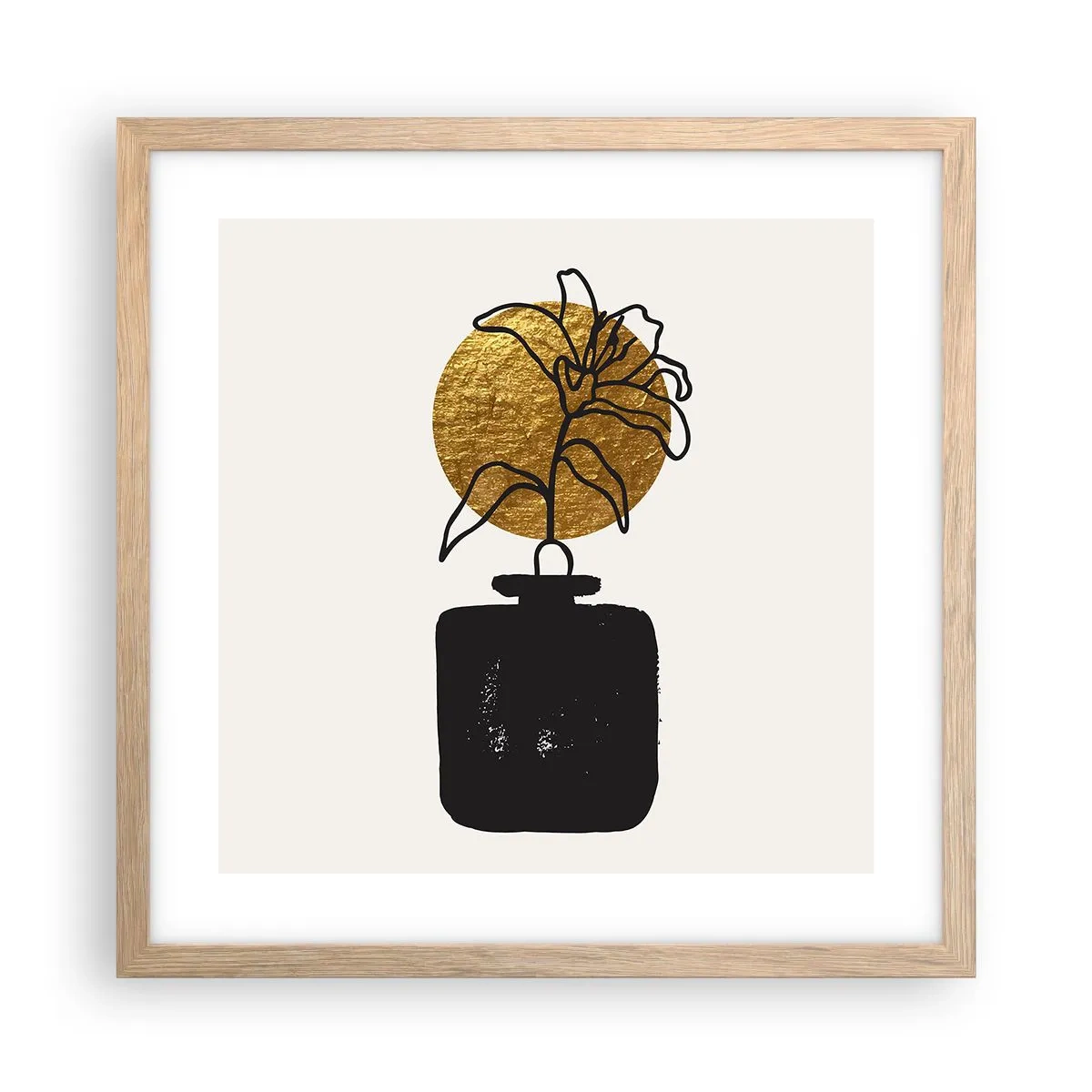 Plakat w ramie jasny dąb - Piękno na wagę złota - 40x40 cm