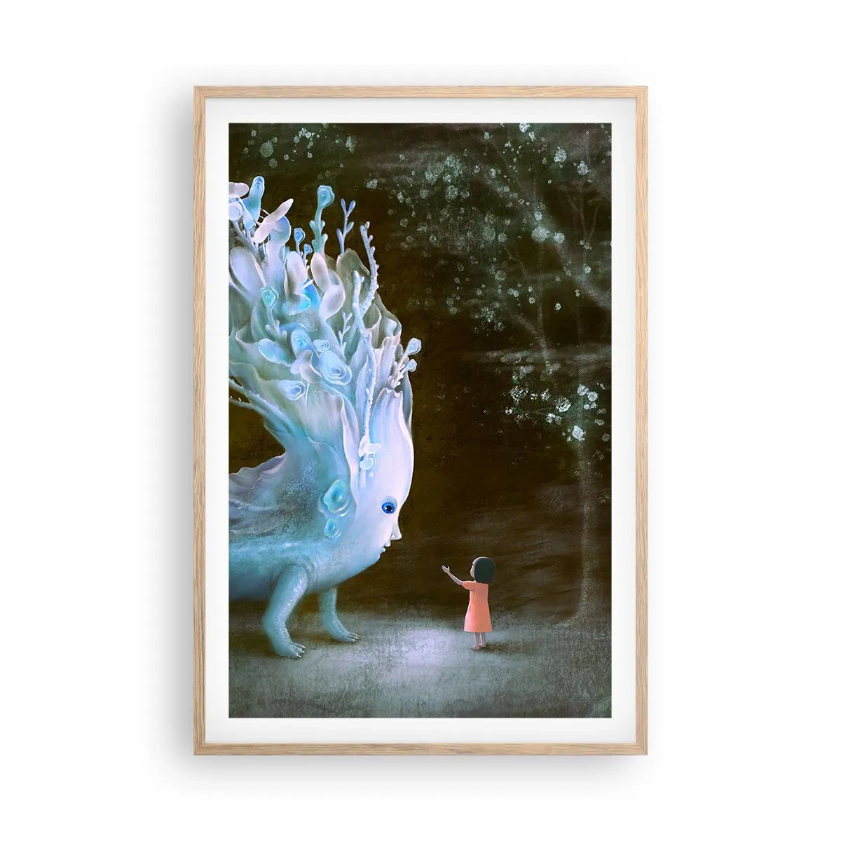 Plakat w ramie jasny dąb - Fantastyczne spotkanie - 61x91 cm