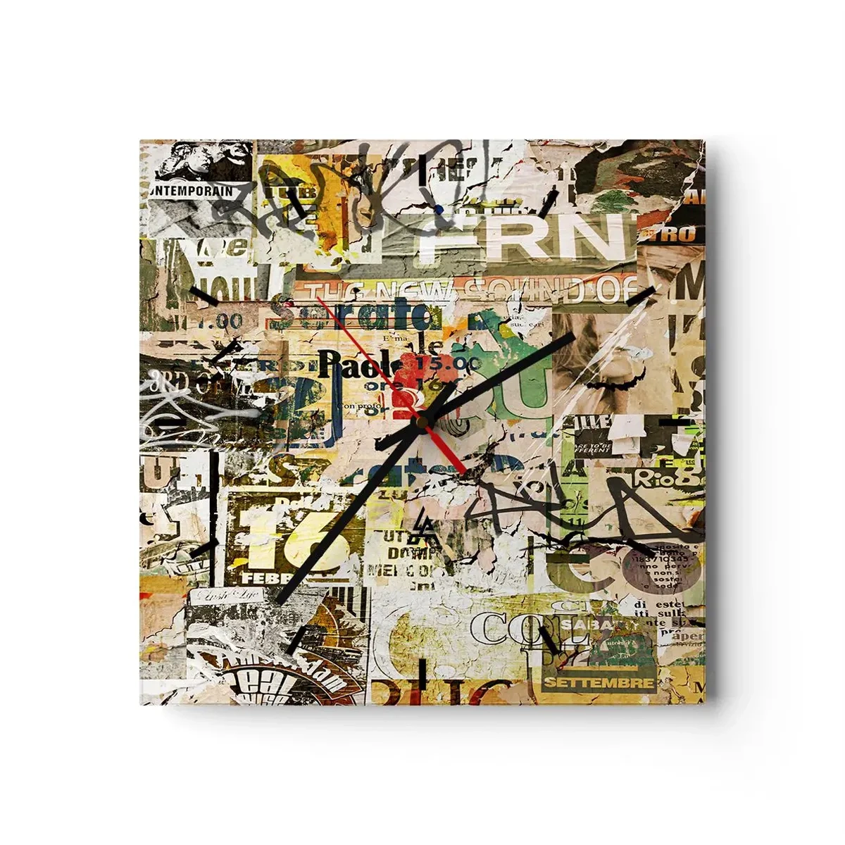 Zegar ścienny - Oj, dzieje się… - 40x40 cm