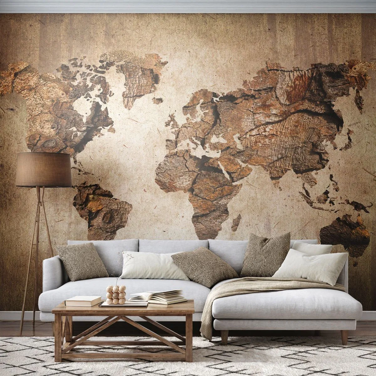 Fototapeta Premium Sand - Odkrycie świata - Mapa Świata, Kontynenty, Podróże - 100x70 cm