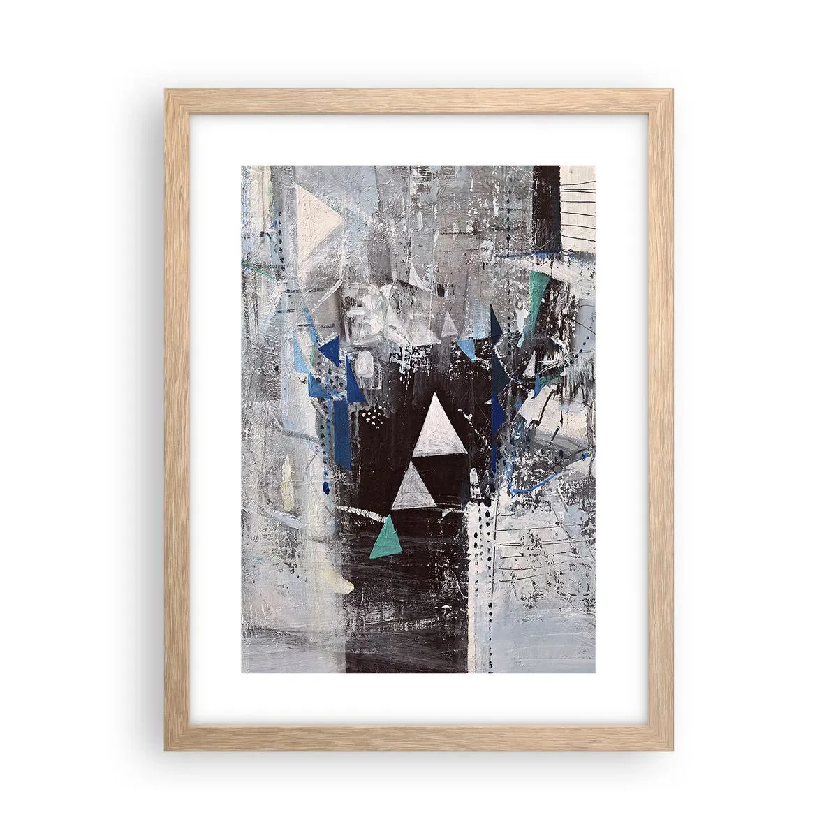Plakat w ramie jasny dąb - Nadrzędny porządek trójkątów - 30x40 cm