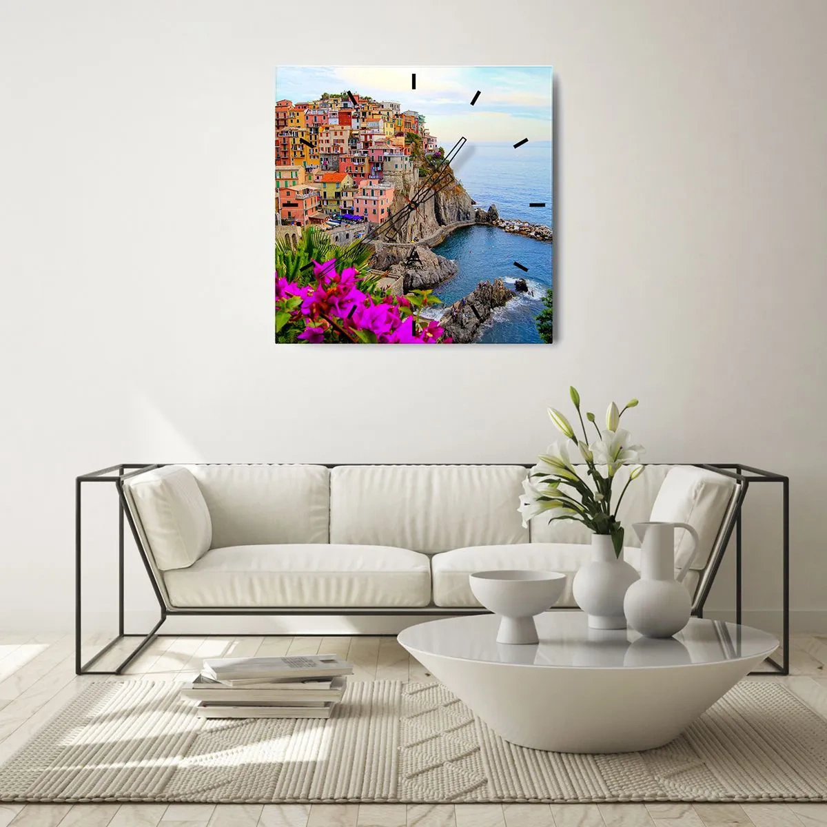 Zegar ścienny - Śmiejące się miasto - 40x40 cm