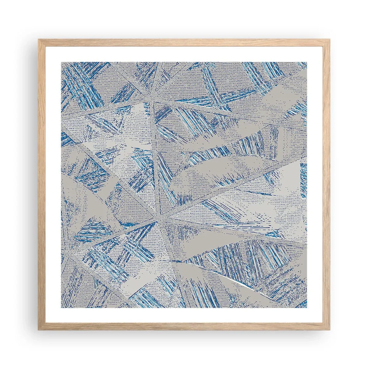 Plakat w ramie jasny dąb - W szaroniebieskim labiryncie - 60x60 cm