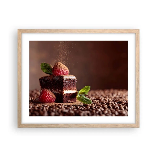 Plakat w ramie jasny dąb - Życie jest słodkie - 50x40 cm