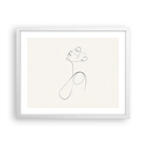 Plakat w białej ramie - Zapętlona w marzeniach - 50x40 cm