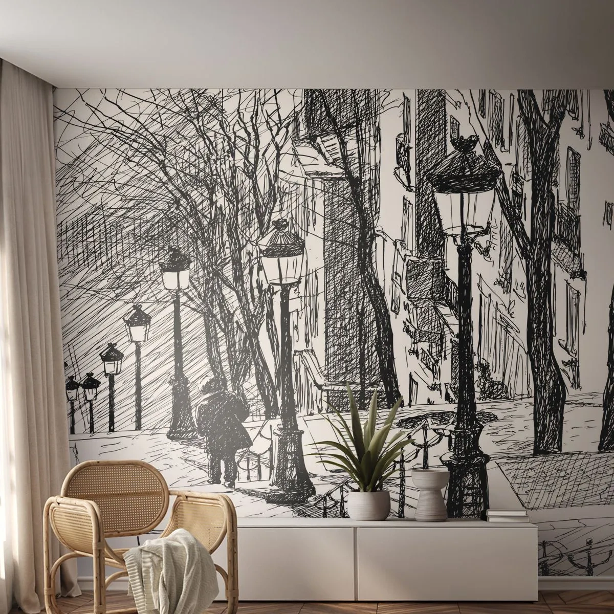 Fototapeta Samoprzylepna Deluxe Sticker - Historia miłosna czy opowieśc grozy? - Montmartre, Architektura, Paryż - 200x140 cm