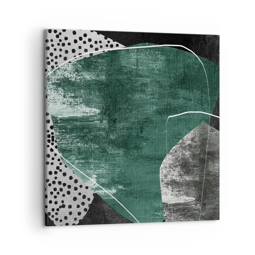 Obraz na płótnie - Barwna abstrakcja z płatkiem złota - 50x50 cm