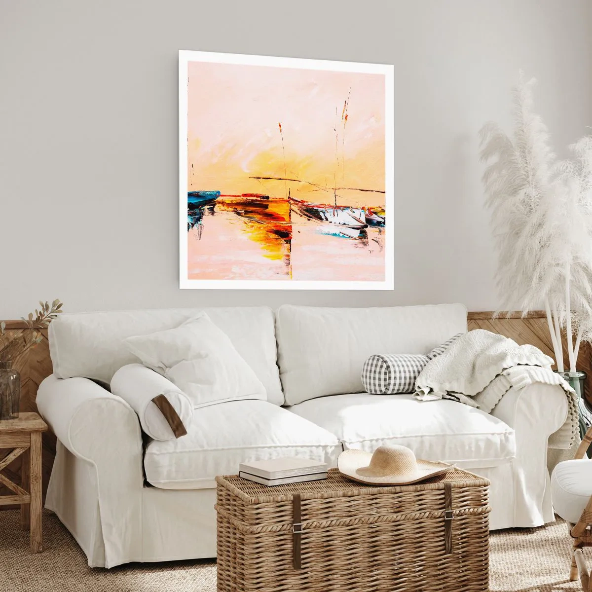 Plakat - Wieczór w przystani - 50x50 cm