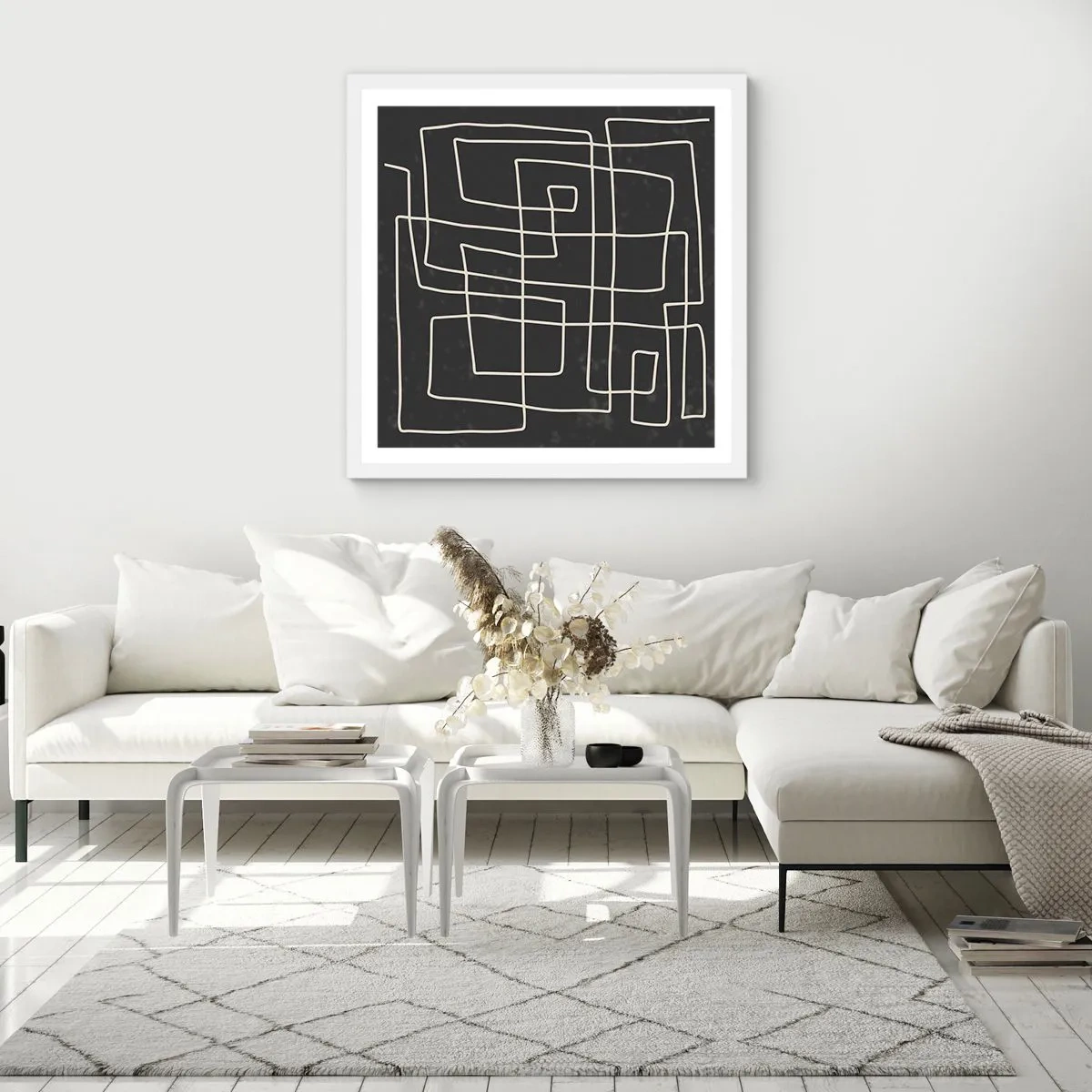 Plakat w białej ramie - Nie taki prosty - 60x60 cm
